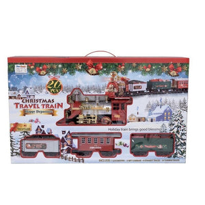 MA MAISON LOCOMOTIVA NATALIZIA CON 3 VAGONI + LUCI E SUONI PER 20 PZ - 90 CM