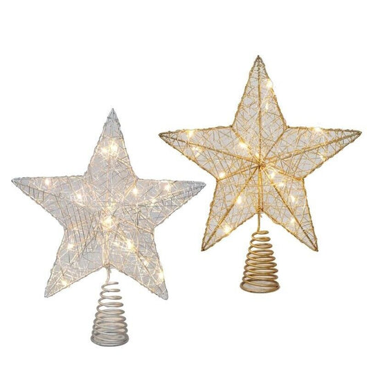 HIGH-TECH PUNTALE  PER ALBERO A FORMA DI STELLA CON 15 LED CM COLORE ASSORTITO