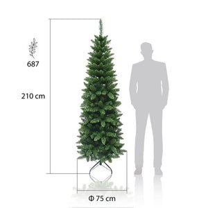 MAURY'S ALBERO DI NATALE EXTRA SLIM 210 CM VERDE