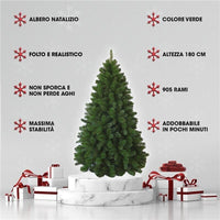 MAURY'S ALBERO DI NATALE EVEREST/CANADA COLORE VERDE ARTIFICIALE 210 CM