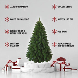 MAURY'S ALBERO DI NATALE EVEREST/CANADA COLORE VERDE ARTIFICIALE 210 CM