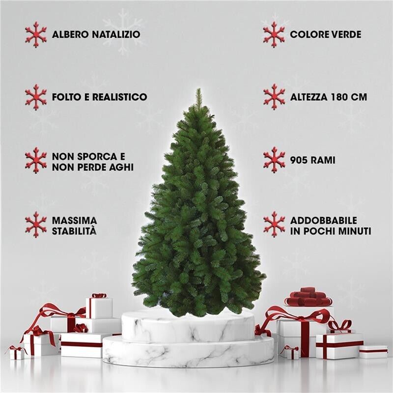 MAURY'S ALBERO DI NATALE EVEREST/CANADA COLORE VERDE ARTIFICIALE 210 CM