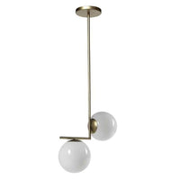 LAMPADARIO LIGHT IN METALLO CON 2 SFERE 38 X 18 X 72 CM COLORE ORO