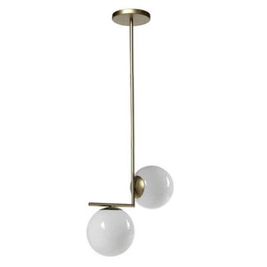 LAMPADARIO LIGHT IN METALLO CON 2 SFERE 38 X 18 X 72 CM COLORE ORO