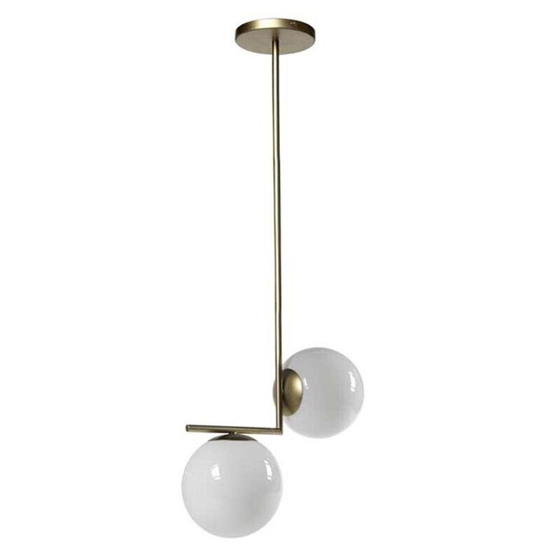 LAMPADARIO LIGHT IN METALLO CON 2 SFERE 38 X 18 X 72 CM COLORE ORO