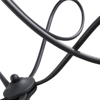 LAMPADARIO A SOFFITTO IN ACCIAIO INTRECCIATO CON 5 CANDELIERI NERO