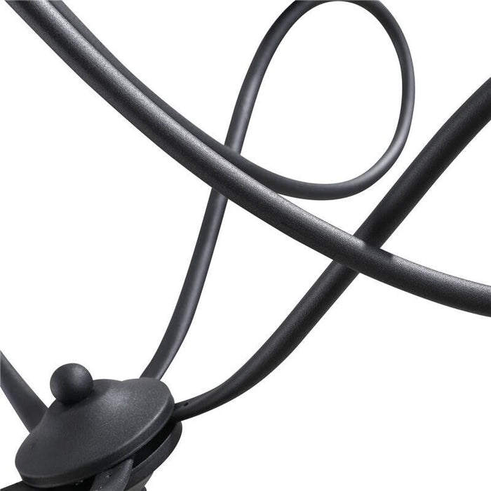 LAMPADARIO A SOFFITTO IN ACCIAIO INTRECCIATO CON 5 CANDELIERI NERO