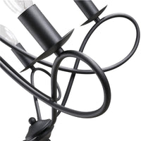 LAMPADARIO A SOFFITTO IN ACCIAIO INTRECCIATO CON 5 CANDELIERI NERO