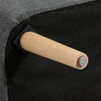 DIVANO 2 POSTI MODERNO IN TESSUTO RIGATO 117 X 56,5 X 77 CM GRIGIO SCURO