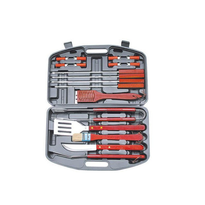 VALIGETTA CON ACCESSORI PER BARBECUE CON 18 PEZZI