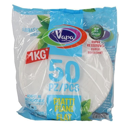 VAPA 500 PIATTI PIANI RIUTILIZZABILI SUPER RESISTENTI ADATTI AL MICROONDE