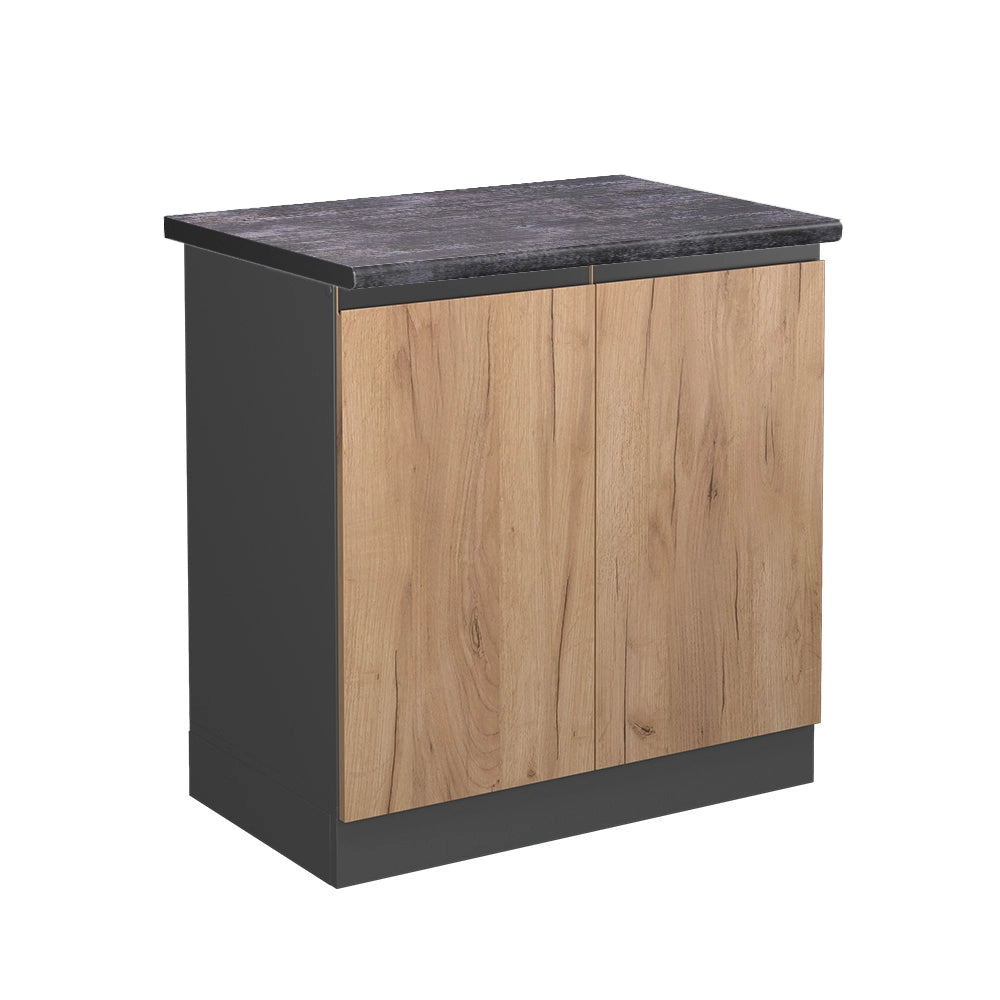 Vicco Mobile lavello cucina Quercia dorata 80 cm , PL Antracite