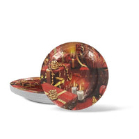 PIATTI DI CARTA NATALIZI PIANI 24 PEZZI IN COLAZIONE ROSSO