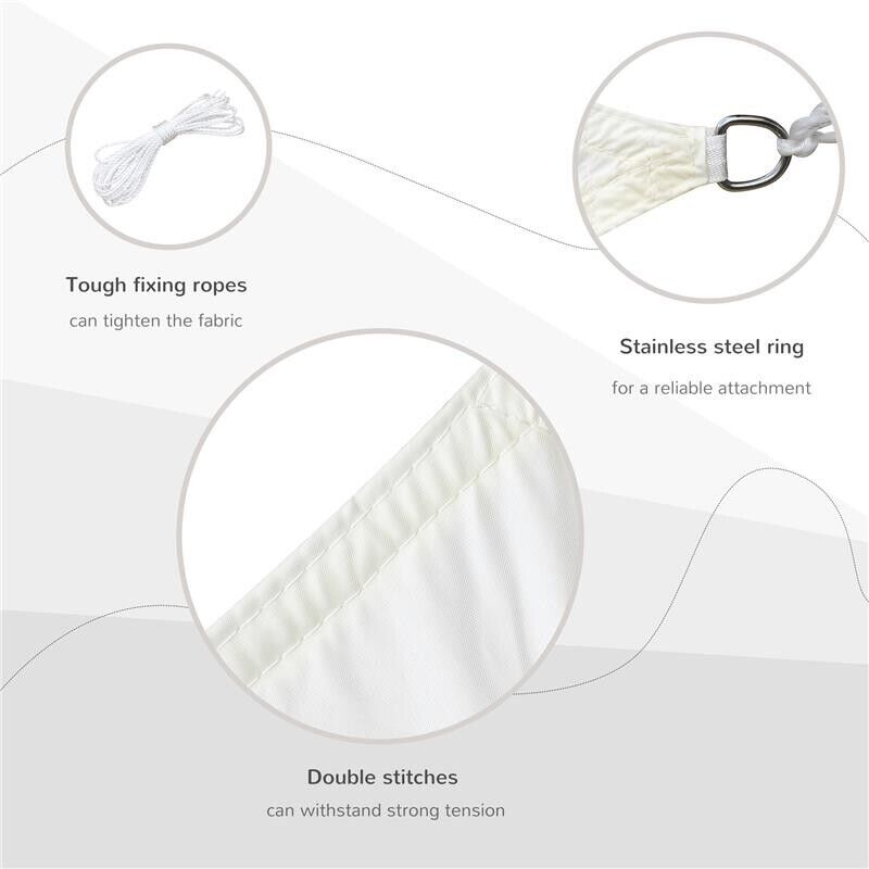 VELA OMBREGGIANTE RETTANGOLARE 3 X 4 MT COLORE BIANCO CREMA