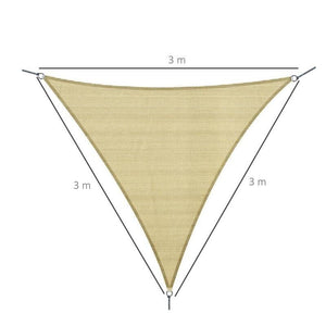 TENDA DA SOLE A VELA OMBREGGIANTE TRIANGOLARE 3 X 3 X 3 MT COLORE CREMA