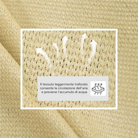 TENDA DA SOLE A VELA OMBREGGIANTE TRIANGOLARE 3 X 3 X 3 MT COLORE CREMA