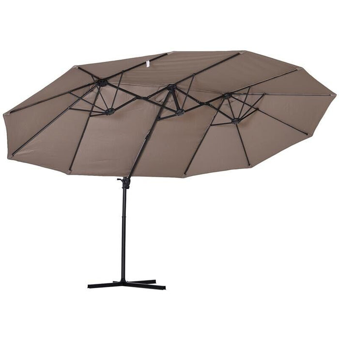 OMBRELLONE DOPPIO IN ACCIAIO E POLIESTERE 270 X 460 X 2 MARRONE