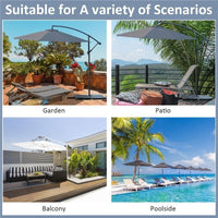 OMBRELLONE DA GIARDINO A BRACCIO DELUXE INCLINABILE CON MANOVELLA 3 M GRIGIO