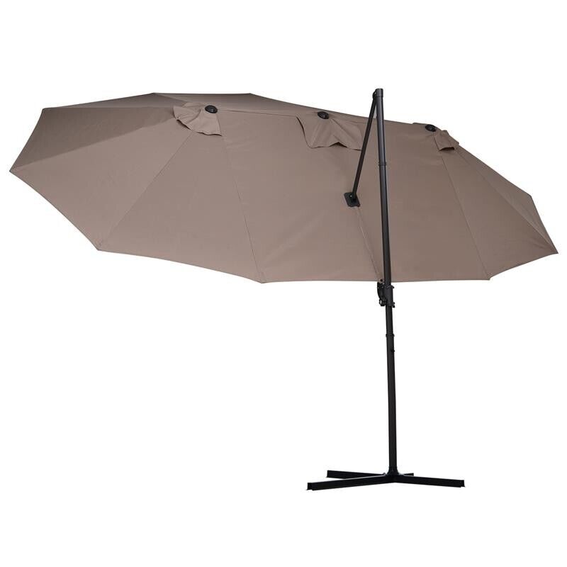 OMBRELLONE DOPPIO IN ACCIAIO E POLIESTERE 270 X 460 X 2 MARRONE