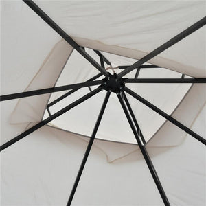 GAZEBO DA GIARDINO IN METALLO CON DOPPIO TETTUCCIO 3 X 3 M BEIGE