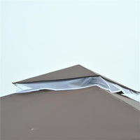 GAZEBO CON ZANZARIERA TETTO A 2 LIVELLI  STRUTTURA IN METALLO 3 X 3 M MARRONE