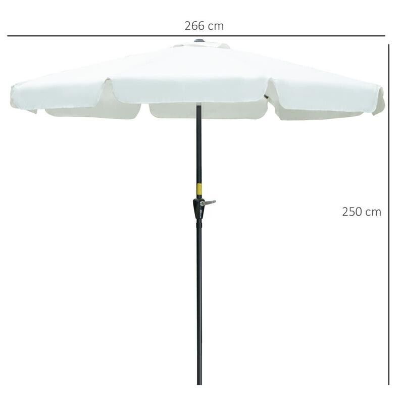 OMBRELLONE DA GIARDINO ROTONDO 266 X 250 CM BEIGE