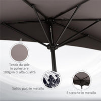 OMBRELLONE DA PARETE IN POLIESTERE IMPERMEABILE 269 X 138 X 236 CM GRIGIO