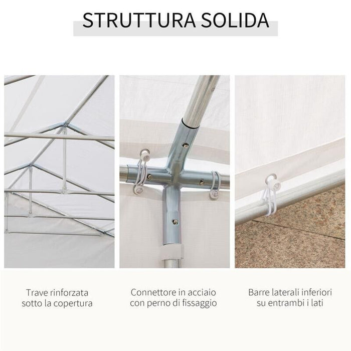 GAZEBO DA GIARDINO CON PARETI RIMOVIBILI E FINESTRE 10 X 6 M