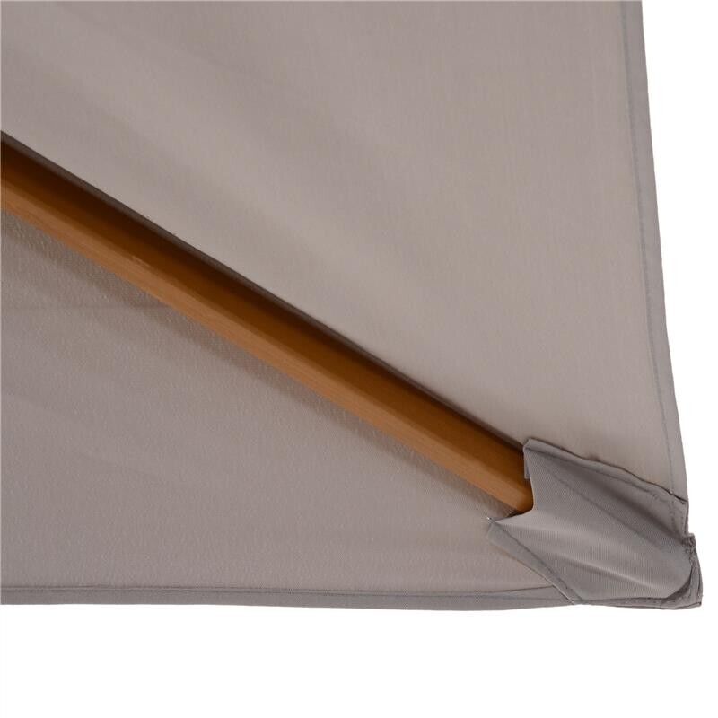 OMBRELLONE DA GIARDINO 2X3 M IMPERMEABILE, IN LEGNO CON COPERTURA RIMOVIBILE IN POLIESTERE, GRIGIO