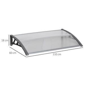 TETTOIA MODERNA IN POLICARBONATO, ALLUMINIO E PP PER BALCONI, FINESTRE E PORTE, 110X60X18 CM