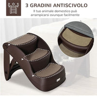 SCALETTA PER CANI PIEGHEVOLE CON 3 GRADINI ANTISCIVOLO IN PP 49×38×38CM