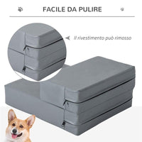 SCALETTA PER CANI MATERASSINO 2 IN 1 IN PU E GOMMAPIUMA 45X39X20CM GRIGIO