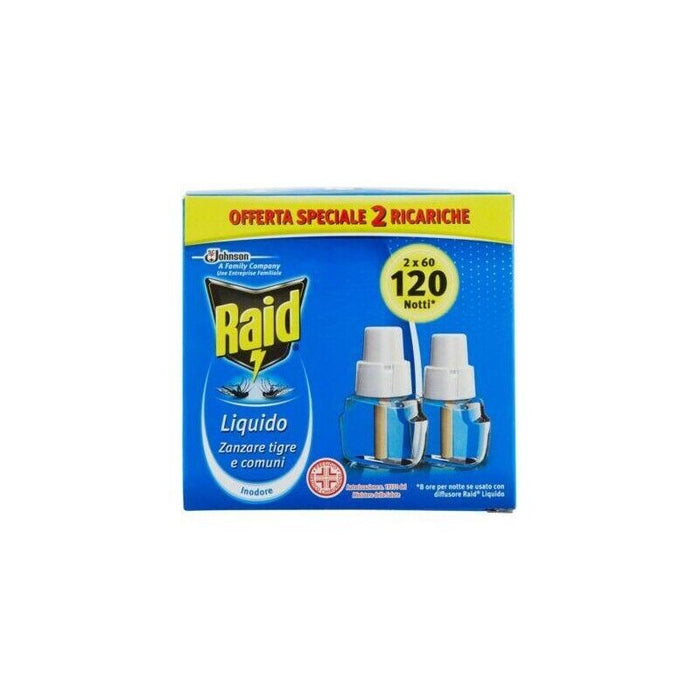 RAID 2 RICARICHE LIQUIDO ANTIZANZARE X 120 NOTTI