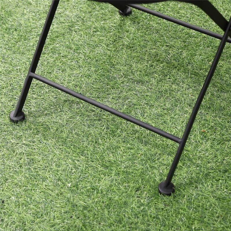 SET DA GIARDINO CON 2 SEDIE PIEGHEVOLI E 1 TAVOLINO A MOSAICO NERO