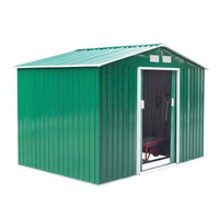 CASETTA PORTA ATTREZZI DA GIARDINO IN ACCIAIO ZINCATO VERDE 277 X 191 X 192 CM