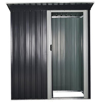 CASETTA PORTA ATTREZZI CON PORTA SCORREVOLE IN ACCIAIO NERO 163 X 89 X 182 CM