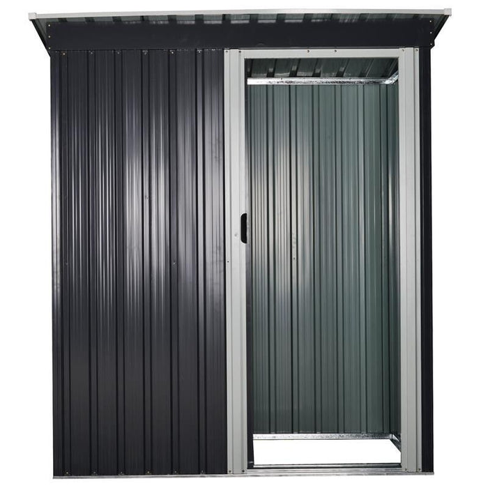 CASETTA PORTA ATTREZZI CON PORTA SCORREVOLE IN ACCIAIO NERO 163 X 89 X 182 CM