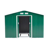 CASETTA PORTA ATTREZZI DA GIARDINO IN ACCIAIO ZINCATO VERDE 277 X 191 X 192 CM