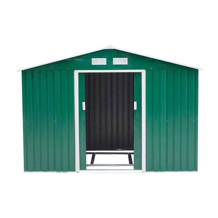 CASETTA PORTA ATTREZZI DA GIARDINO IN ACCIAIO ZINCATO VERDE 277 X 191 X 192 CM