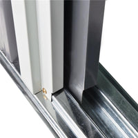 CASETTA PORTA ATTREZZI CON PORTA SCORREVOLE IN ACCIAIO NERO 163 X 89 X 182 CM