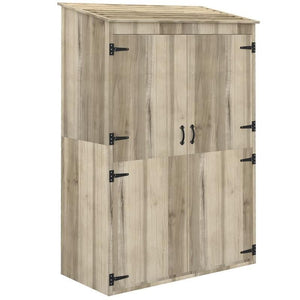 CASETTA DA GIARDINO IN LEGNO DI ABETE CON 2 PORTE E RIPIANI 120 X 57 X 183 CM