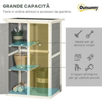 CASETTA DA GIARDINO IN LEGNO DI ABETE 75X56X115 CM COLORE GRIGIO