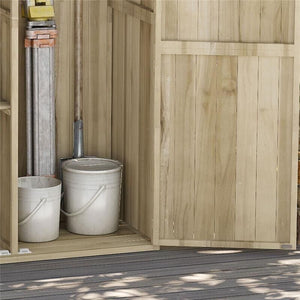 CASETTA DA GIARDINO IN LEGNO DI ABETE CON 2 PORTE E RIPIANI 120 X 57 X 183 CM