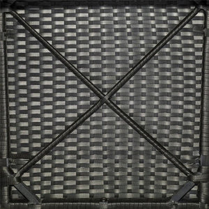 SET TAVOLO E SEDIE DA GIARDINO IN RATTAN E LEGNO MARRONE E NERO