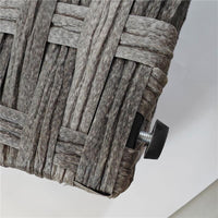 CESTA CONTENITORE DA GIARDINO E CASA IN RATTAN CON TESSUTO INTERNO, 57X34X62CM, GRIGIO