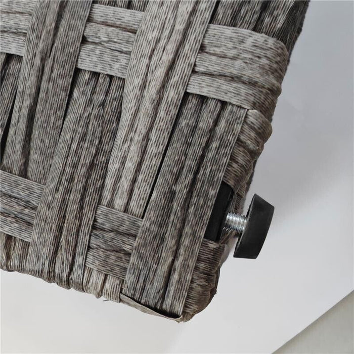 CESTA CONTENITORE DA GIARDINO E CASA IN RATTAN CON TESSUTO INTERNO, 57X34X62CM, GRIGIO