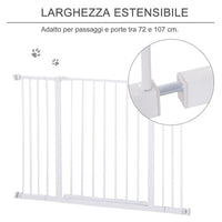 CANCELLETTO PER CANI ESTENSIBILE DA 72 A 107 CM CON MONTAGGIO A PRESSIONE