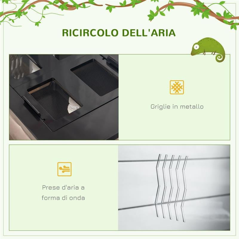 TARTARUGHE DI TERRA CAMALEONTE, IGUANA, GECO E RETTILI IN VETRO CON TERMOMETRO