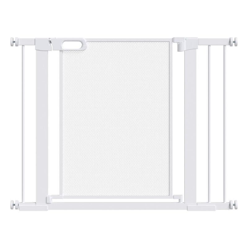 CANCELLINO PER CANI ESTENSIBILE A PRESSIONE CON CHIUSURA AUTOMATICA PER SPAZI DA 75-103CM, BIANCO