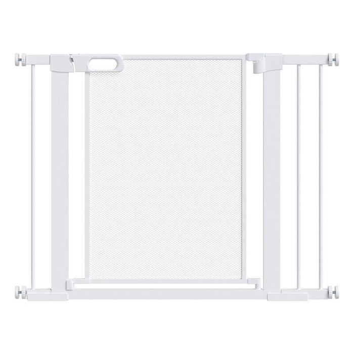 CANCELLINO PER CANI ESTENSIBILE A PRESSIONE CON CHIUSURA AUTOMATICA PER SPAZI DA 75-103CM, BIANCO